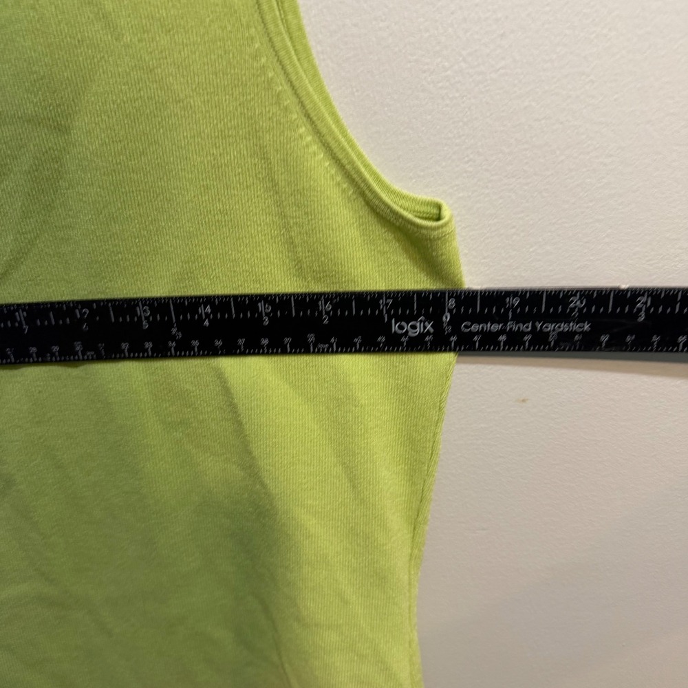 Talbots Womens Lime Green Knit Sleeveless Shell Tank Top Size L Scoop Neck - Picture 2 of 7